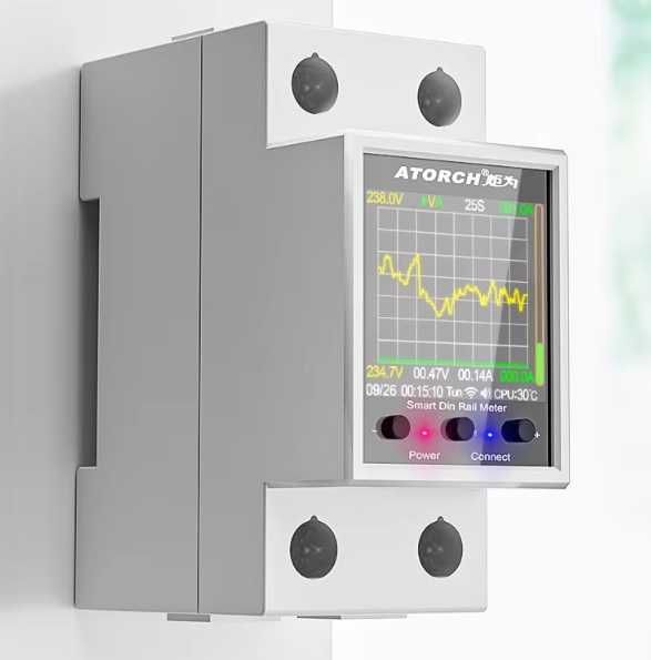 Ватметр енергометр на дін рейку Tuya ATORCH GR2PWS WiFi switch