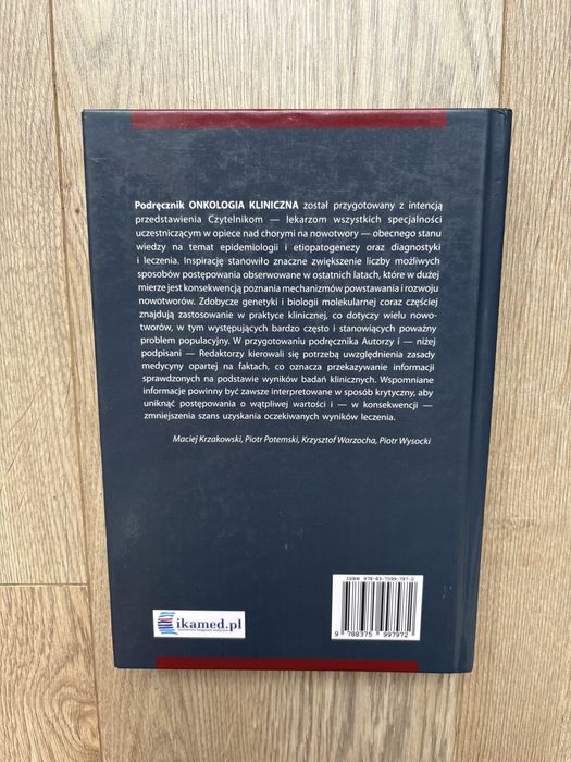 Tom 1 Onkologia Kliniczna Krzakowski Nowy egz. Twarda oprawa rok 2014