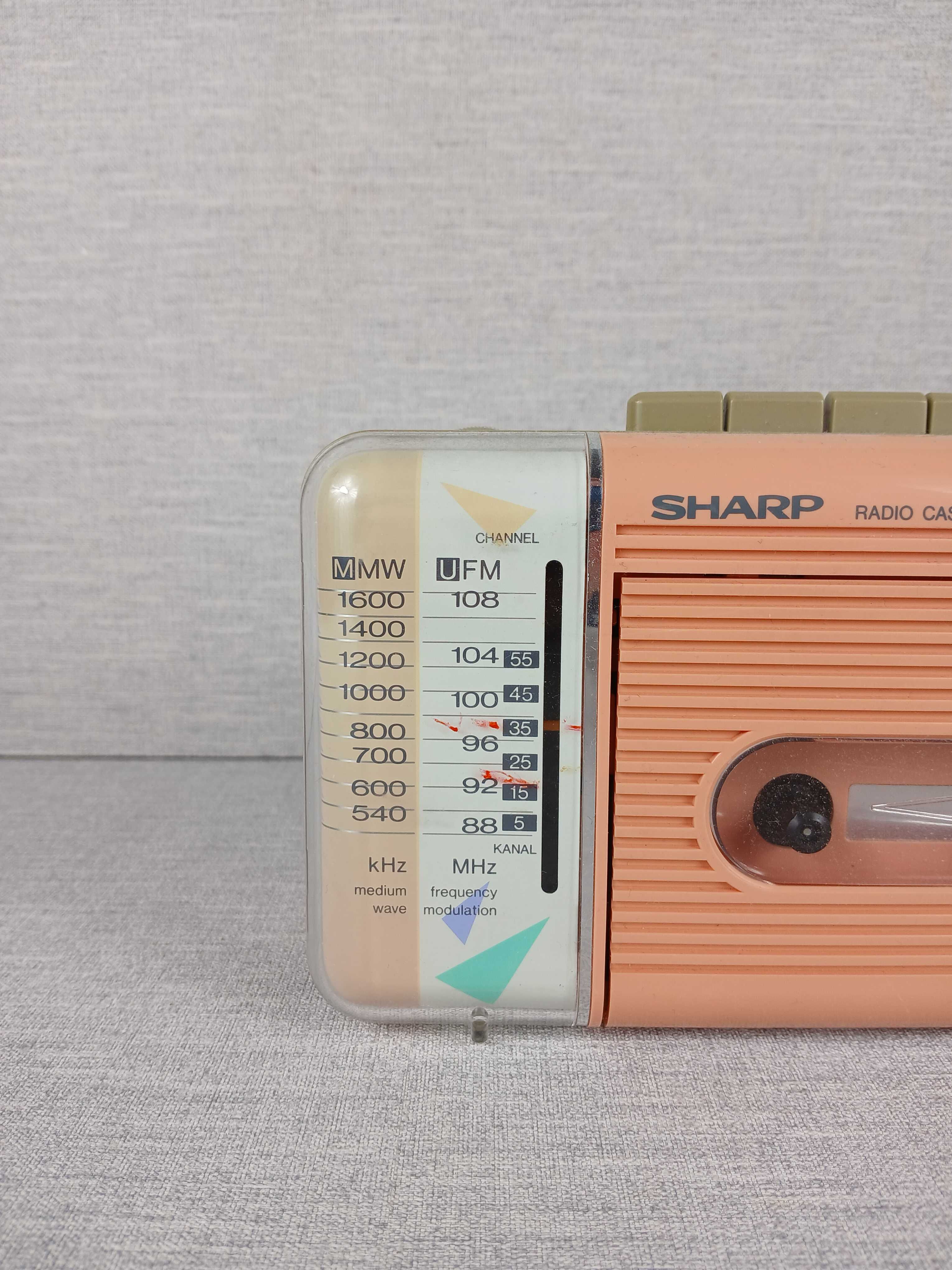 Stare radio przenośne Sharp QT-212H(P) Made in Korea Retro Boombox