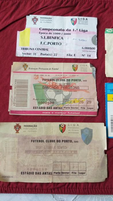 Bilhetes Futebol antigos
