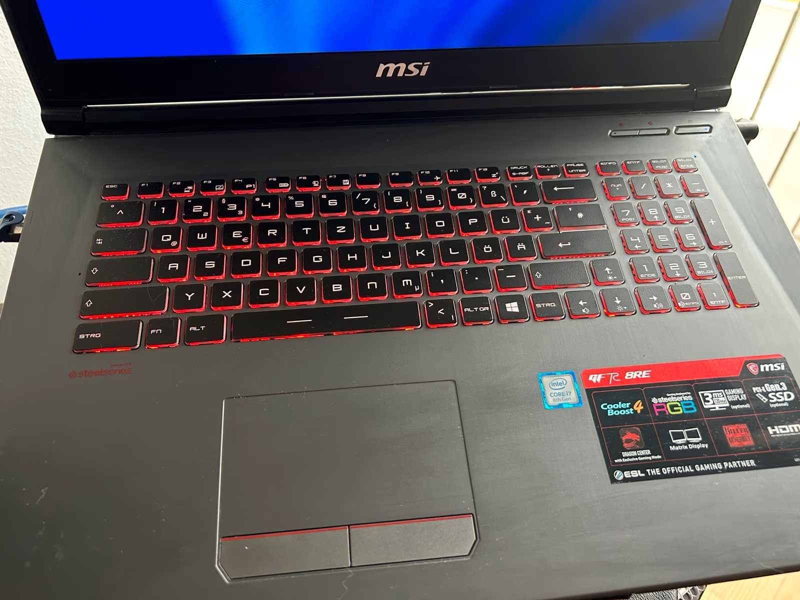 MSI GF72 игровой ноутбук | i7-8750H | GeForce GTX 1060 6 ГБ | RAM 24GB