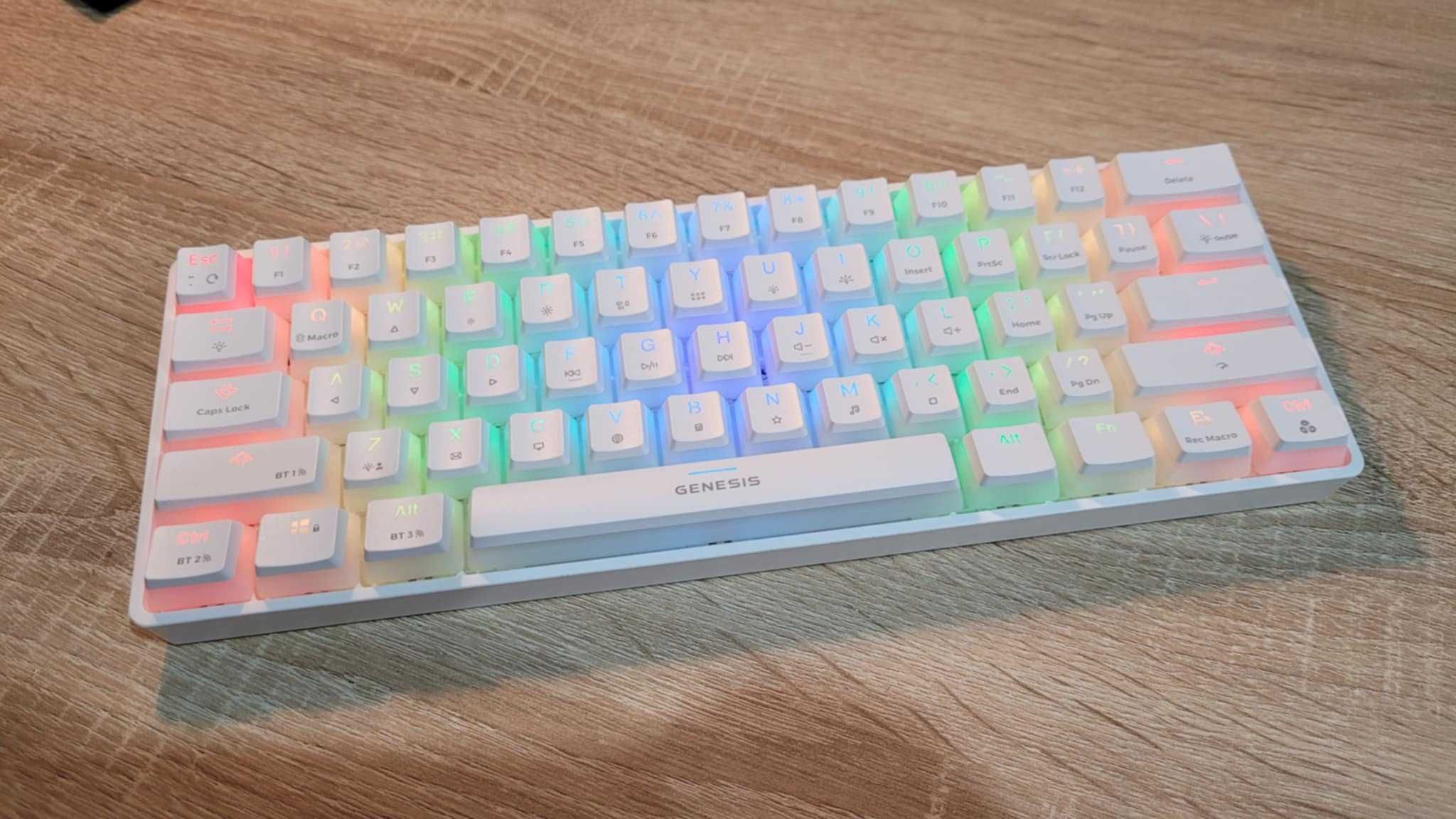 Klawiatura Genesis Thor 660 White – Gateron Red, RGB, 60% – jak nowa