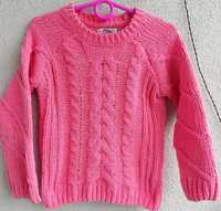 Primark pleciony sweterek, warkocz dla dziewczynki 116