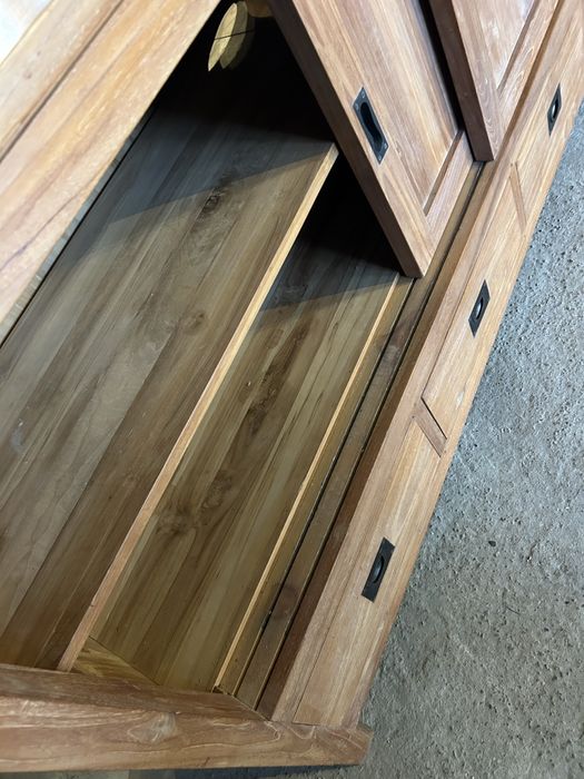 Komoda drewniana TEAK prosta bufet rustykalna nowoczesna