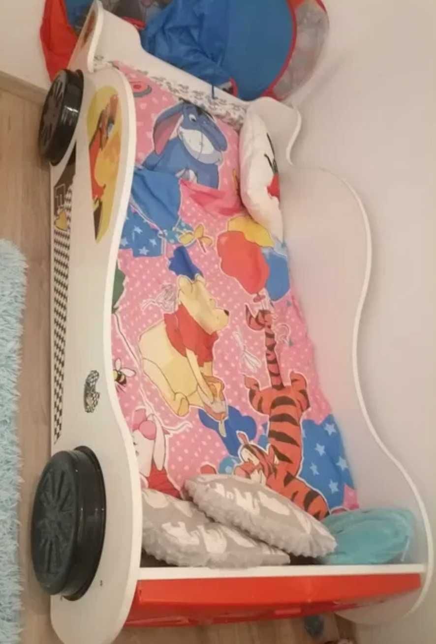 Lóżko w łóżeczko samochód auto dla dziecka chłopca z materacem