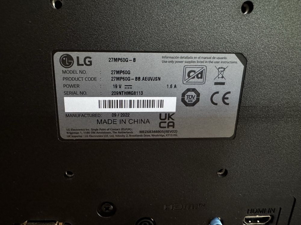 Monitor LG 27MP60G-B