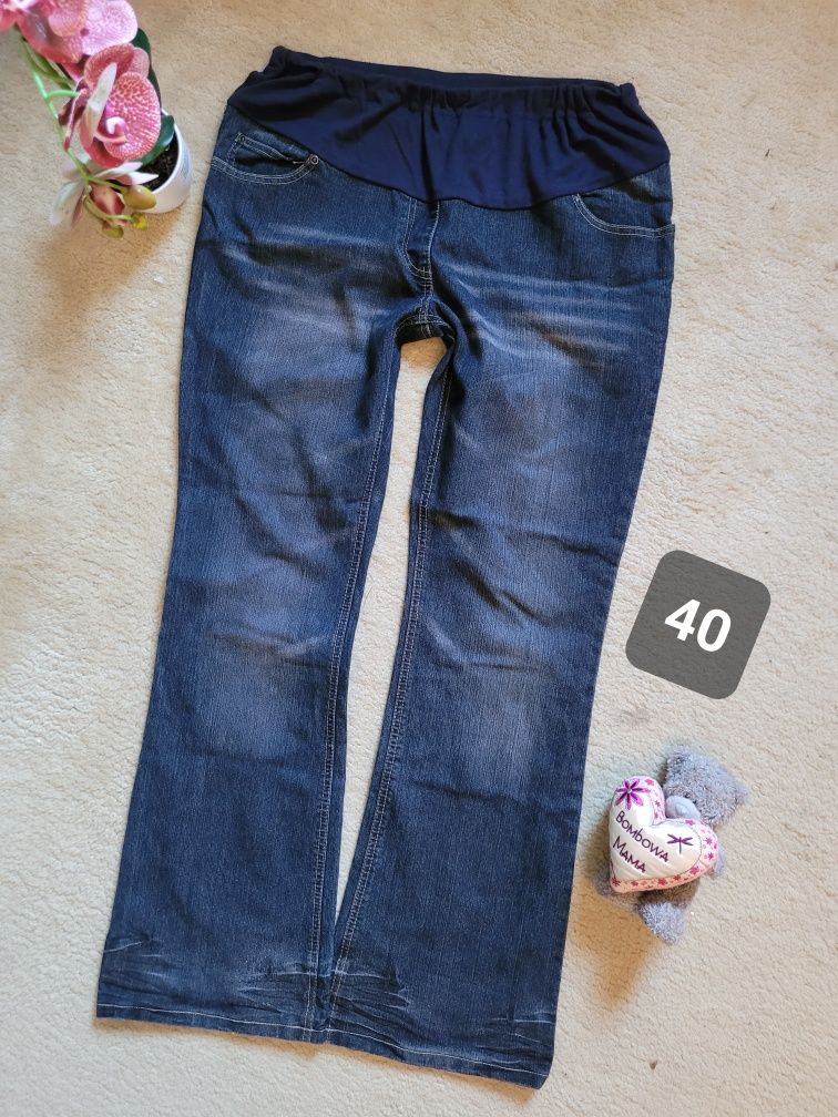 Jeansy ciążowe, spodnie ciążowe r.40 idealny!