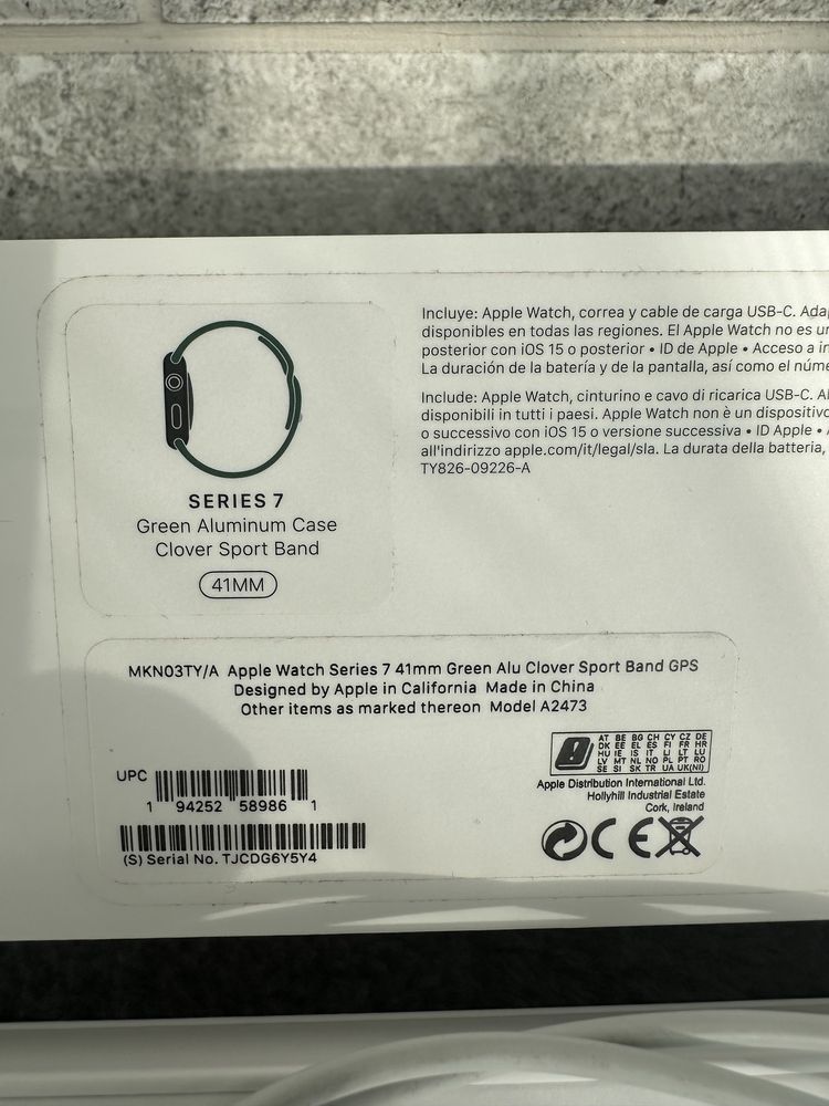 Apple Watch Series 7 GPS 41mm Green Aluminum Case Green Band MKN03
