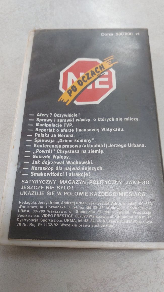 Nie po oczach 1. Kaseta vhs