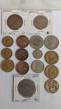 16 moedas do Brasil diversas, desde 1869 a 1948