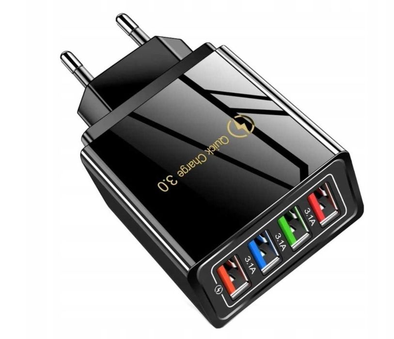 SZYBKA ŁADOWARKA sieciowa 4xUSB quick charge 3.0 zasilacz 3100 mA
