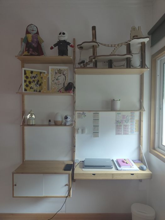 Secretária/ estante de parede modular sklum