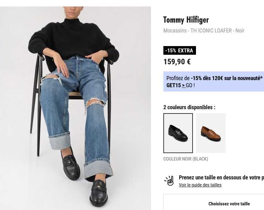 Жіночі лофери Tommy Hilfiger ICONIC LEATHER, 36 р.