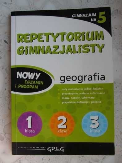 GREG - Repetytorium Gimnazjalisty GEOGRAFIA /szkoła podstawowa/liceum