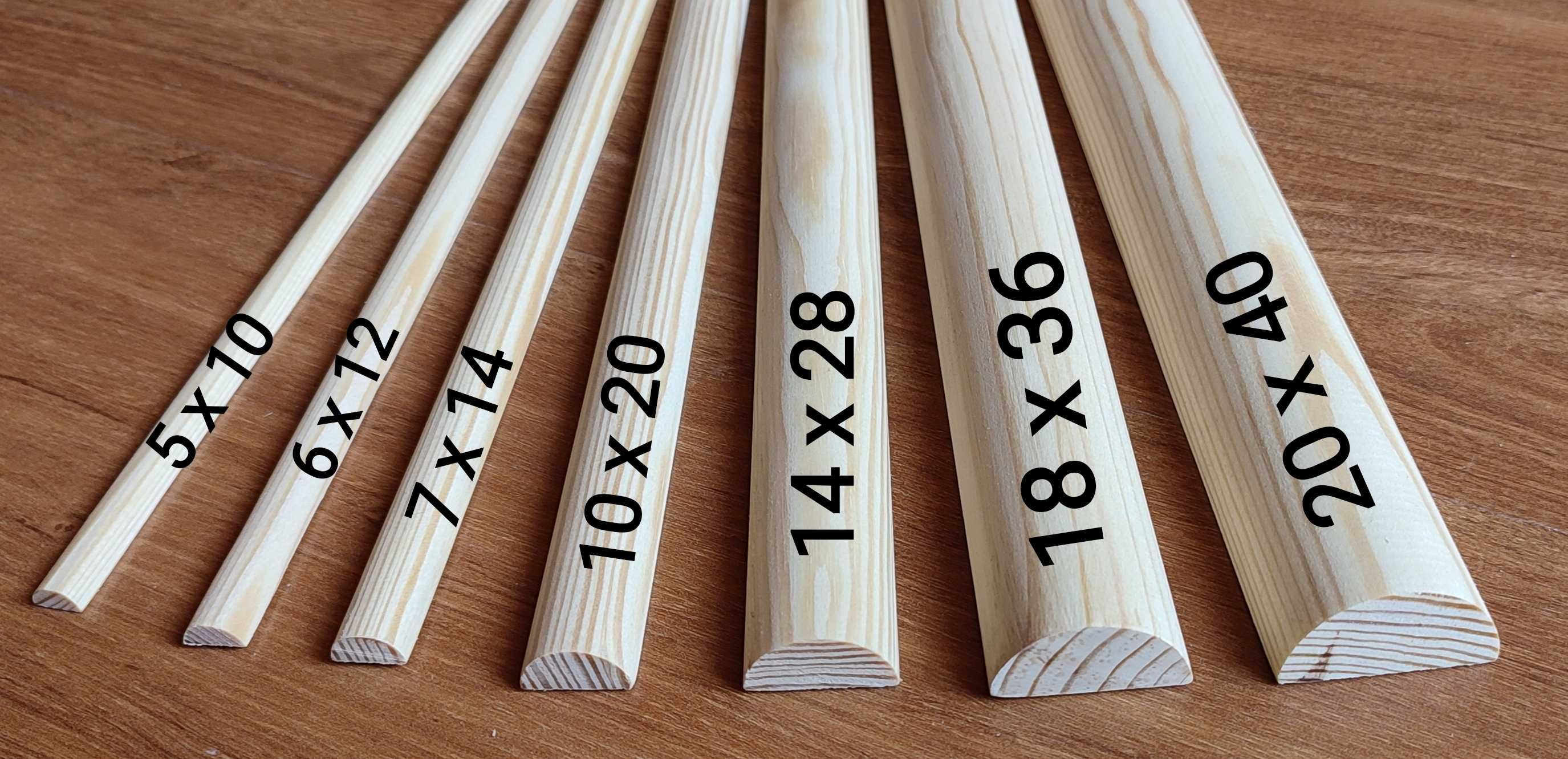 Listwa wykończeniowa półwałek drewniany sosnowy 7x14 OLX Narew