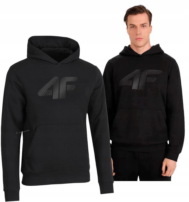 4f Ocieplana Męska Bluza Dresowa Z Kapturem Kangurka / rozm L
