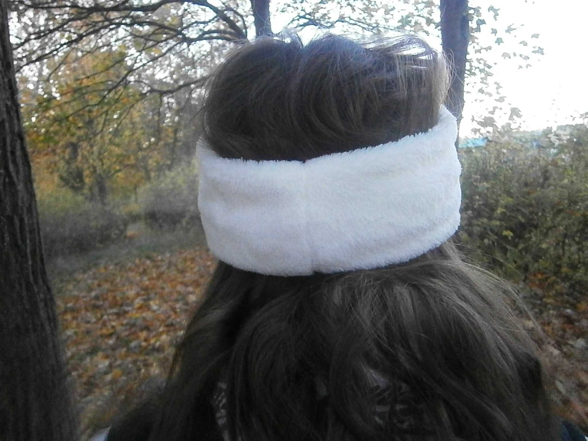 Opaska na głowę zimowa z uszkami dla kobiet rozm. 56cm