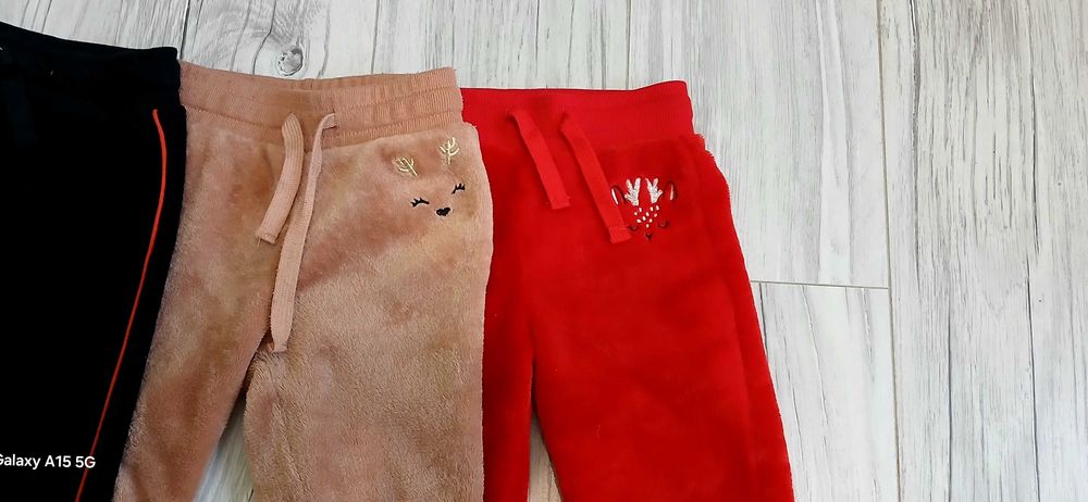 3x ciepłe spodnie dresowe rozm.110