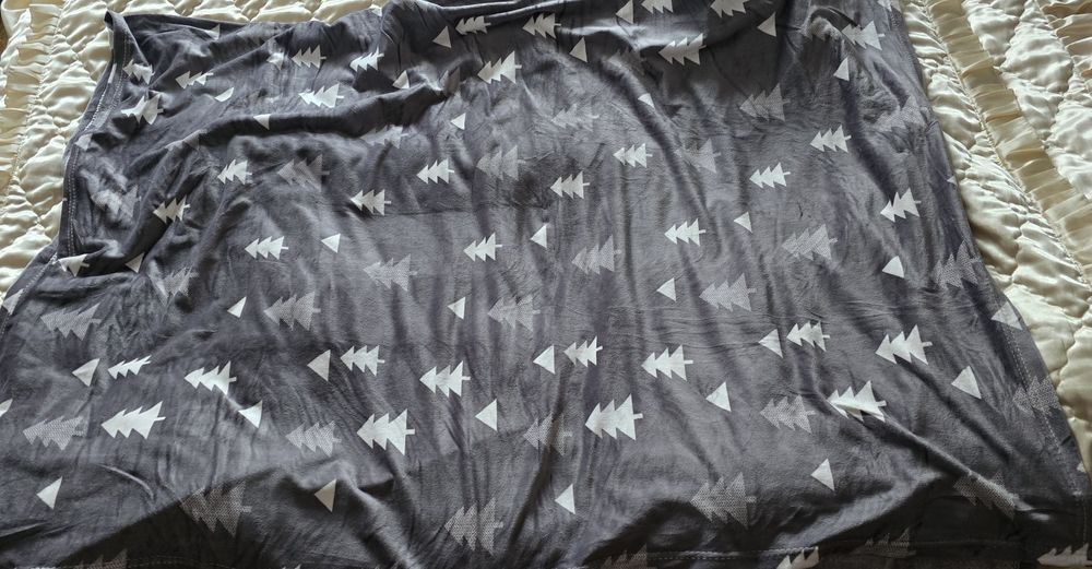 Koc w choinki szary 130x170