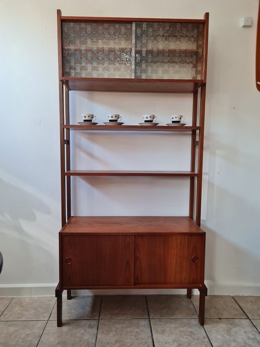 Regał tekowy,wolnostojący, Norwegia lata 60,mid-century,vintage design