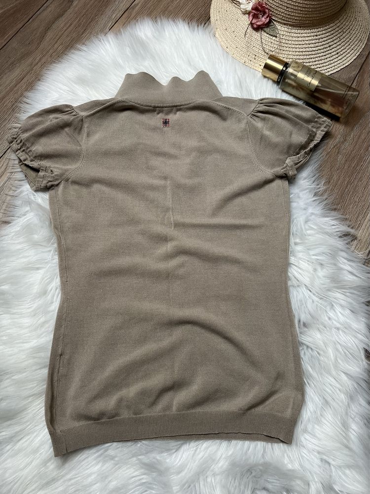 Bluzka top Burberry oryginalna z jedwabiem 36 s