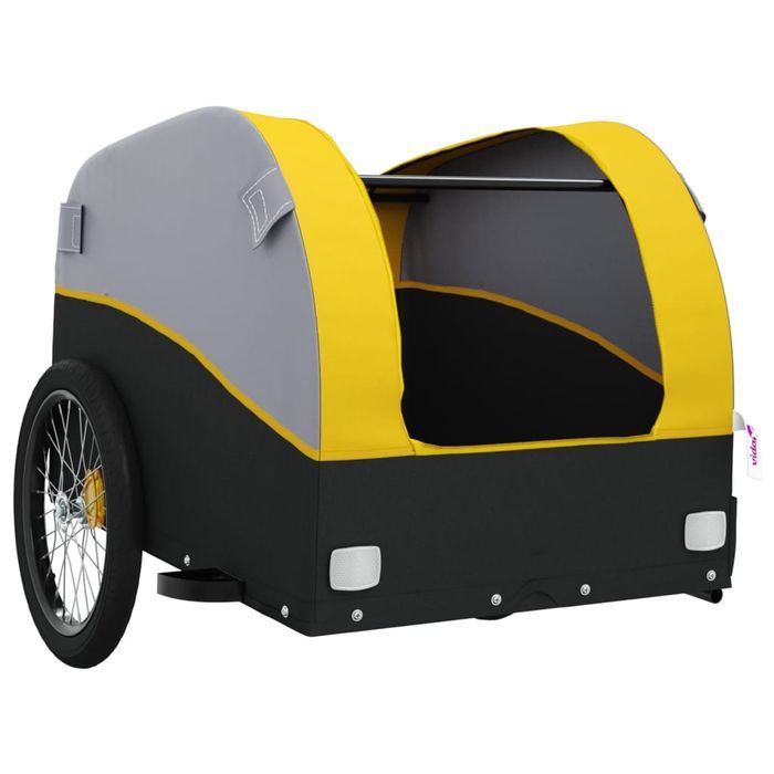 vidaXL Przyczepka rowerowa, czarno-żółta, 30 kg, żelazo
