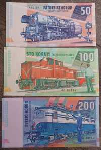 Banknoty 2022 zestaw Matej Gábriša lokomotywy