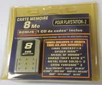Cartão de memoria 8Mb PS2 com CD dicas Novo aceito trocas
