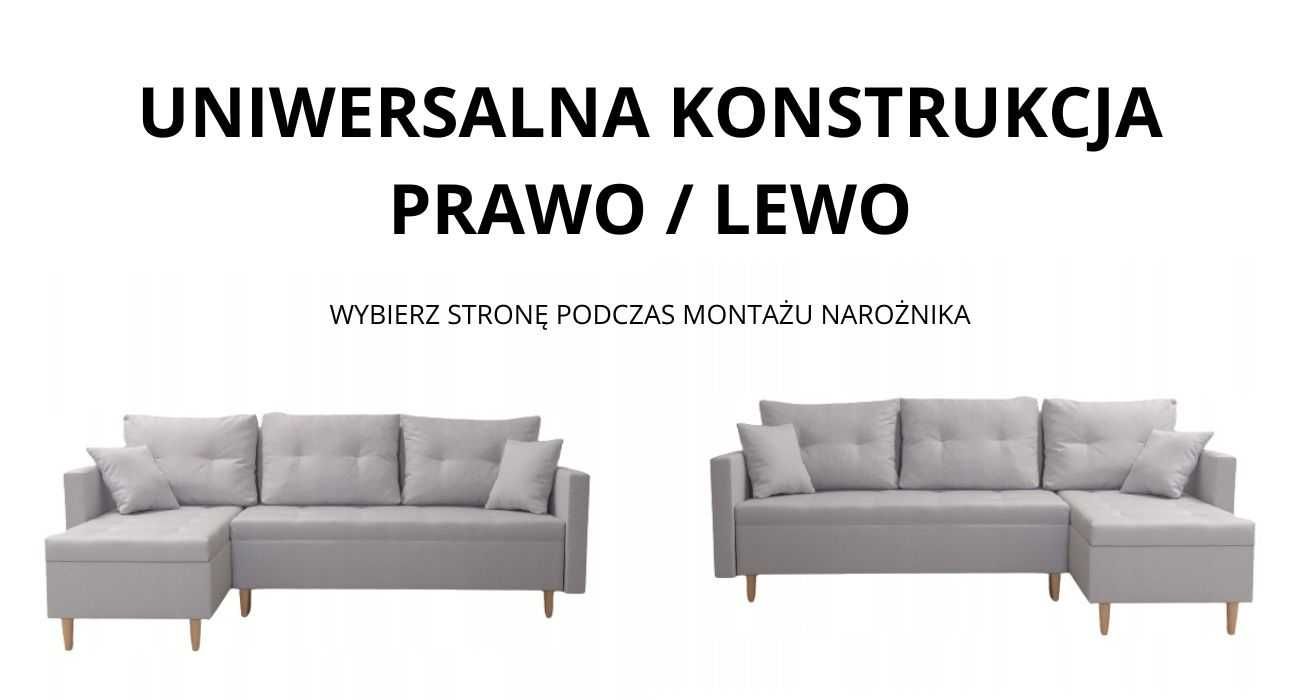 Pikowany narożnik rozkładany rogówka z funkcją spania Scandik Pik