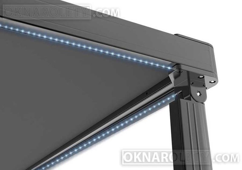 Pergola przyścienna tarasowa silnik + LED 400x400 Super Cena!