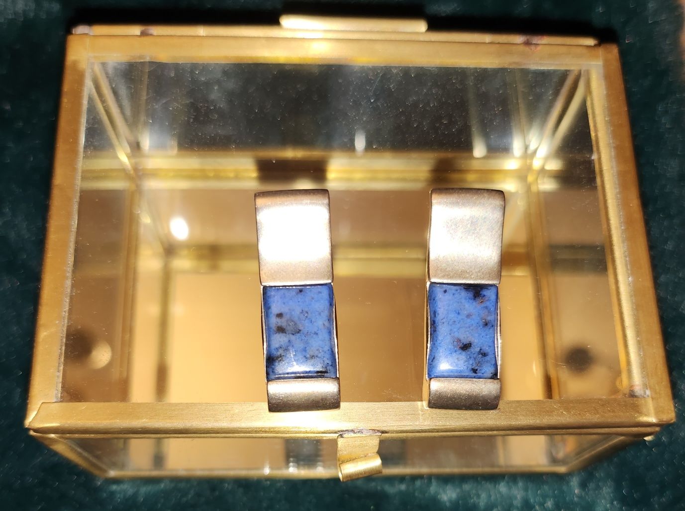 srebrne kolczyki z lapis lazuli