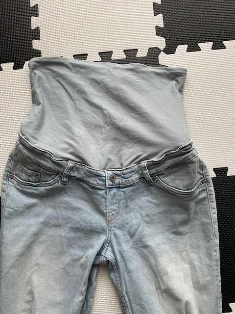 spodnie ciążowe dżinsy jasne H&M MAMA mom ankle jeans M