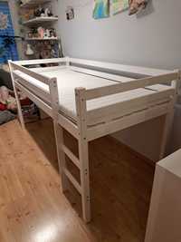 Łóżko PALER piętrowe jednoosobowe białe sosnowe z materacem Ikea