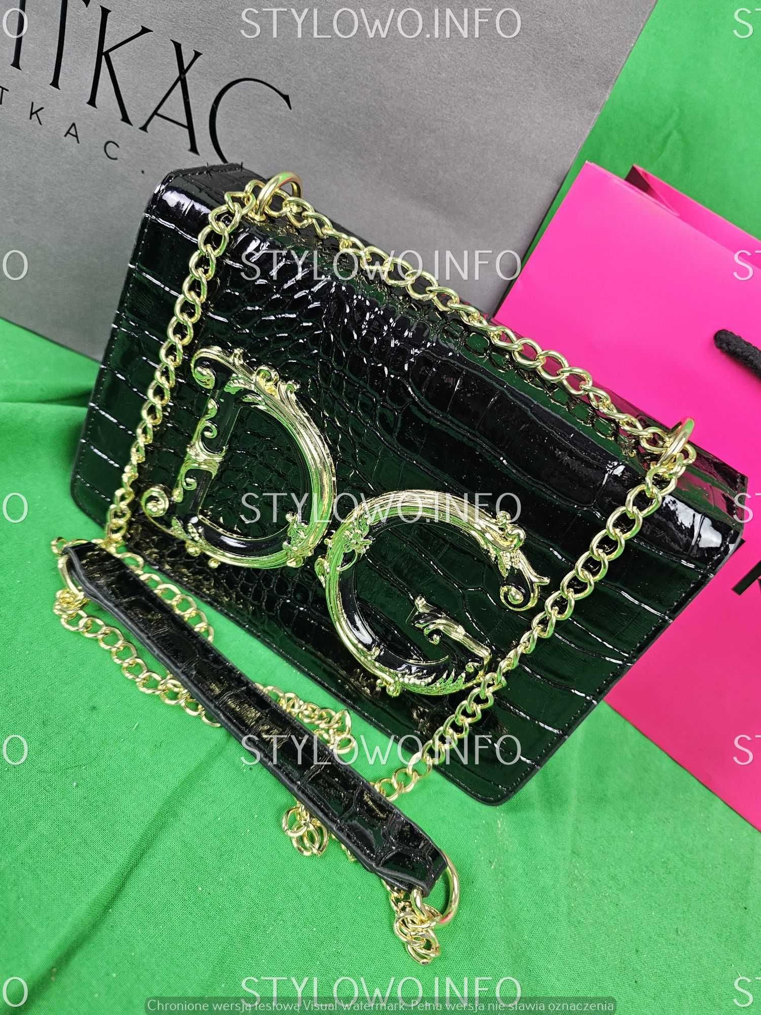 Torebka Dolce Gabbana kuferek łańcuszek zloty premium wąż unikat