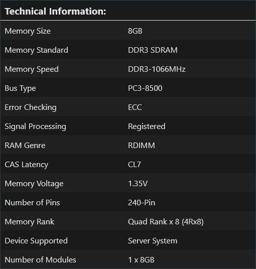 Pamięć RAM Samsung 8GB DDR3 1866 MHz ECC M393B1K73CHD-YF8