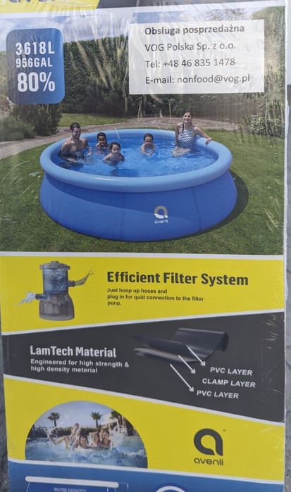 Basen ogrodowy Avenli 3m x 76cm + pompa. Nowy.