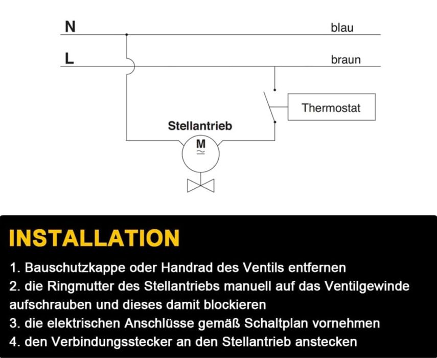 Silniki nastawcze do ogrzewania podłogowego 4 sztuki