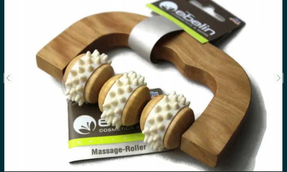 2 x masażer do ciała roller drewniany zestaw