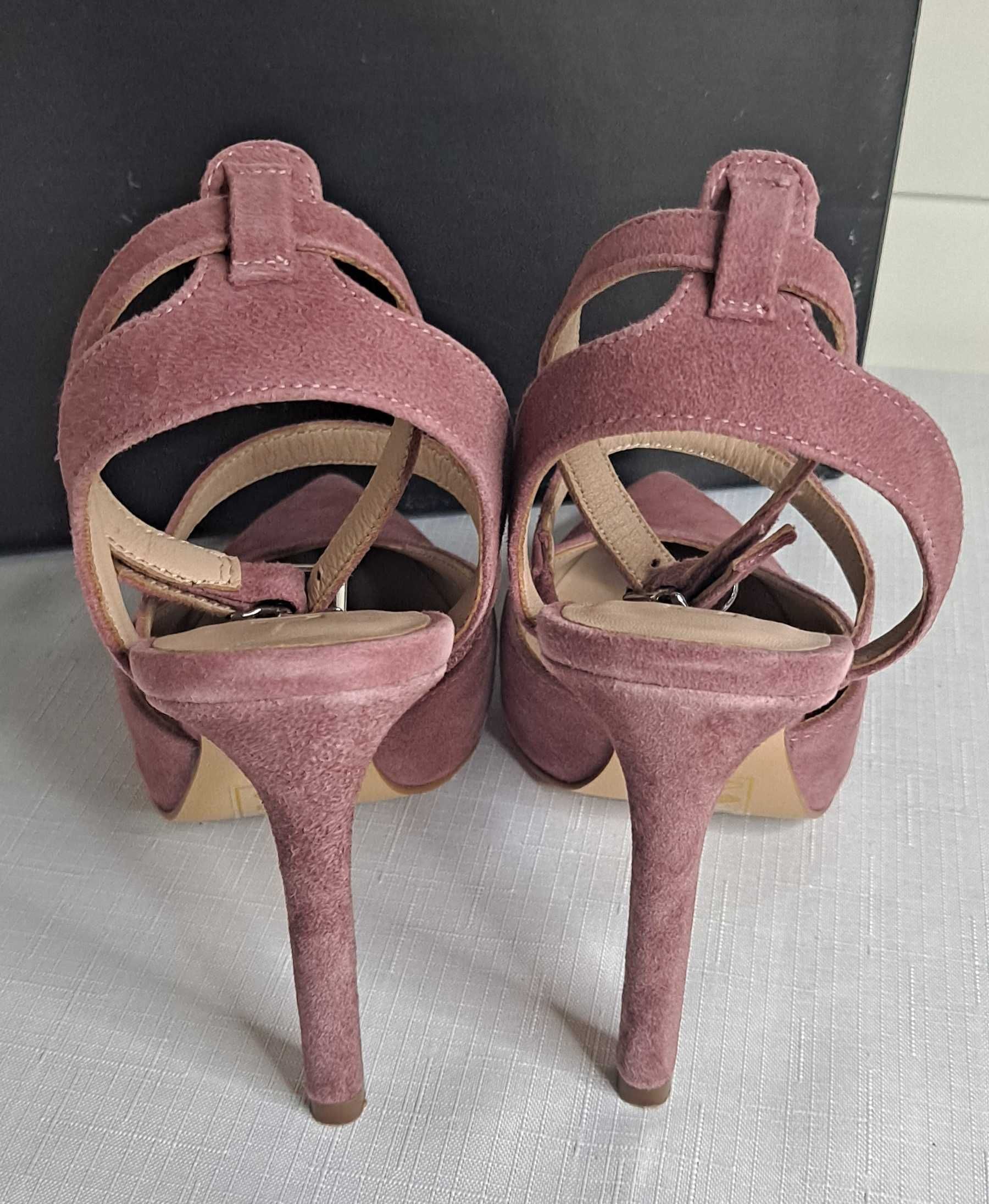 Buty na obcasie szpilce Zign lila wrzos fiolet 37