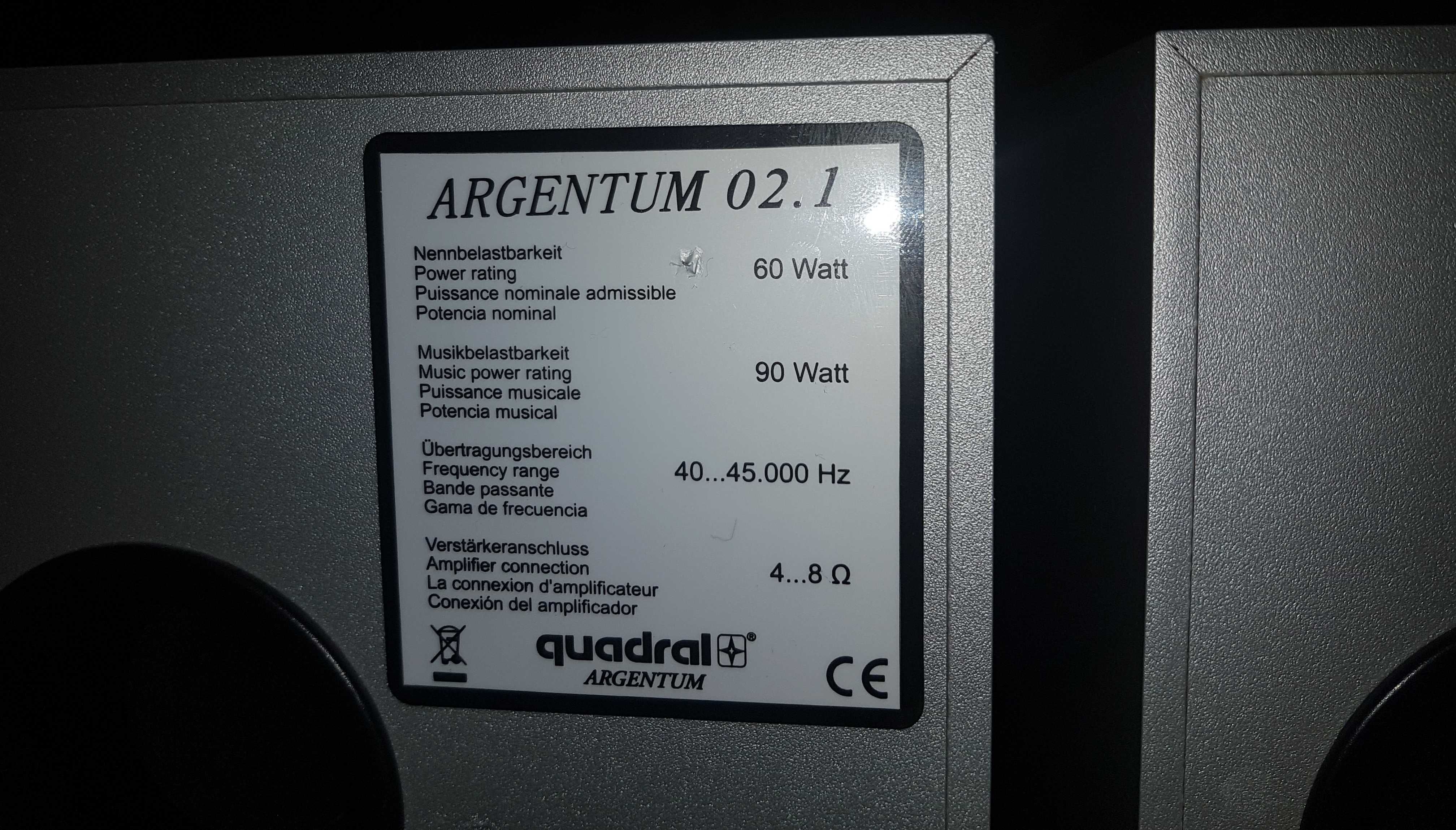 Акустика Quadral Argentum 02.1 Hi-End Bass Reflex made in Europe