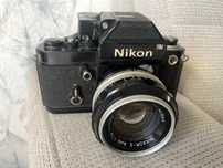 Nikon F2 Photomic + Lente 50mm f/1.4+estojo em pele+adaptador macro
