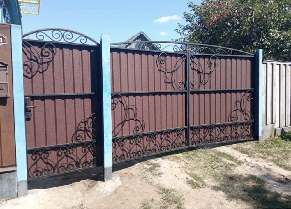 Ворота калитки паркани навіс забор металопрокат арматура