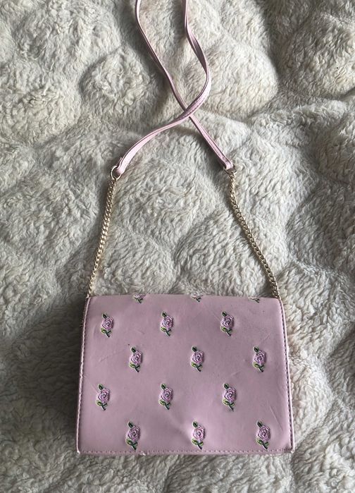 Torebka różowa w kwiatki