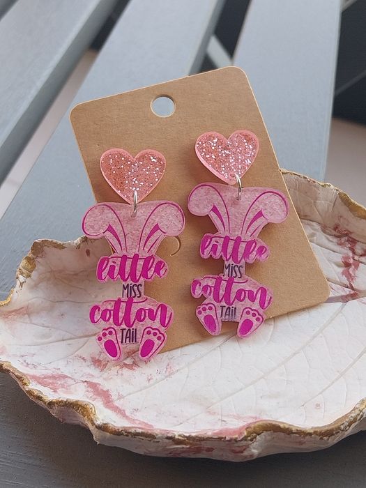 Brincos compridos | Miss Tail "Little Cotton" | pendentes | leves