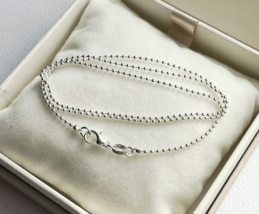 Łańcuszek srebrny nowy kuleczki 925s na prezent