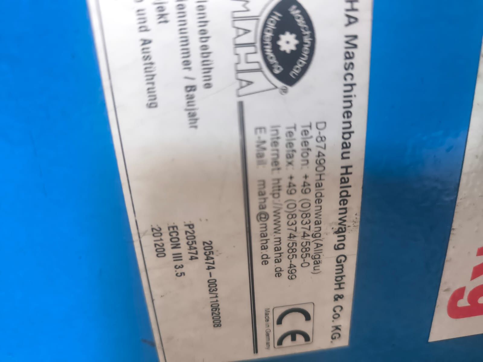 Podnośnik dwukolumnowy Maha Econ 3 3.5T