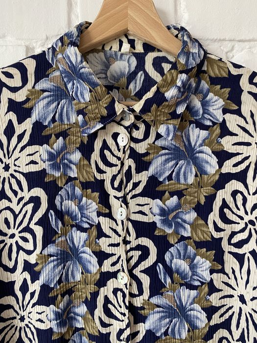 Koszula vintage w kwiaty hawajska retro 100% wiskoza