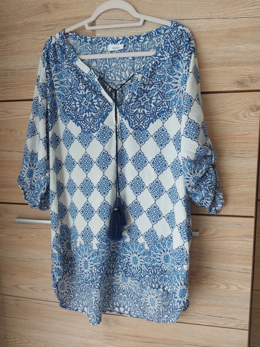 Efektowna bluzka tunika boho C&A 46