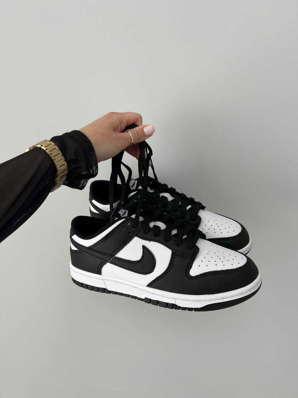 Кросівки Nike SB Dunk LOW BLACK/WHITE premium найк данки шкіряні