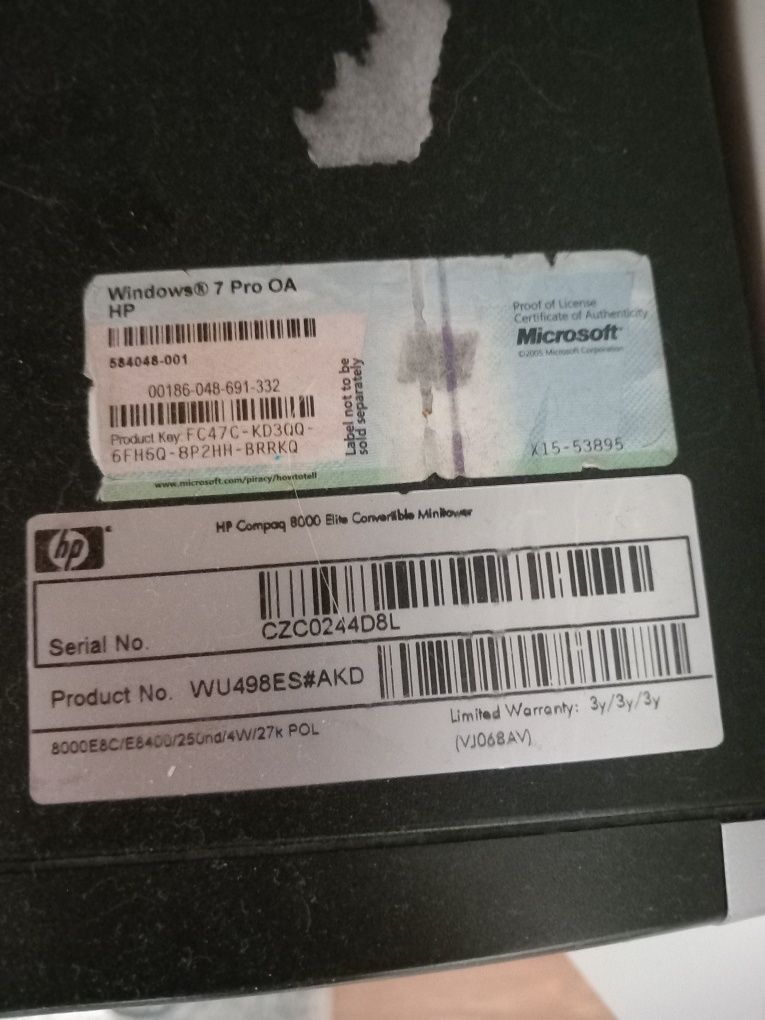 Komputer HP Compaq 8000 Elitę + monitor